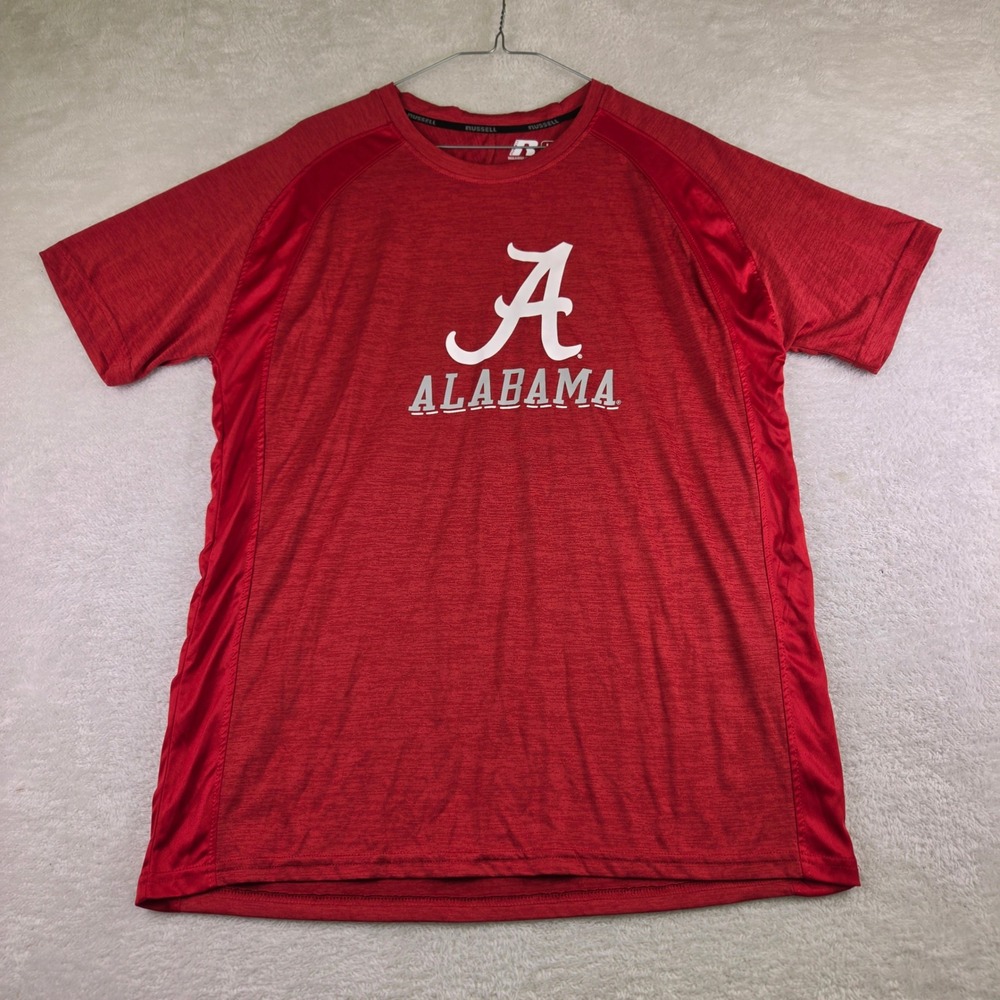 Russell Alabama Crimson Tide Mens Large Red Heathered Performance T-Shirt